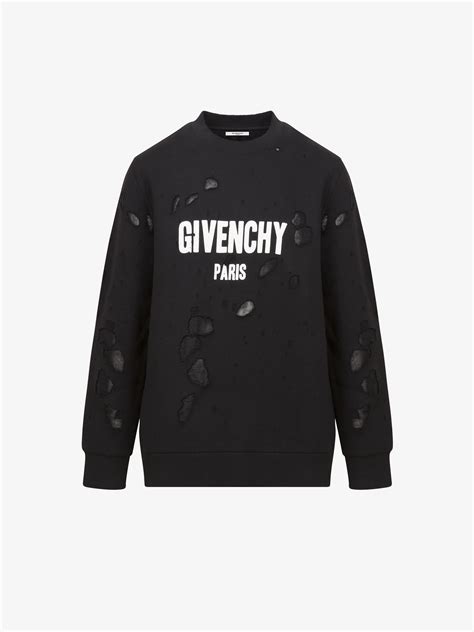 givenchy paris sweatshirt|givenchy destroyed sweatshirt.